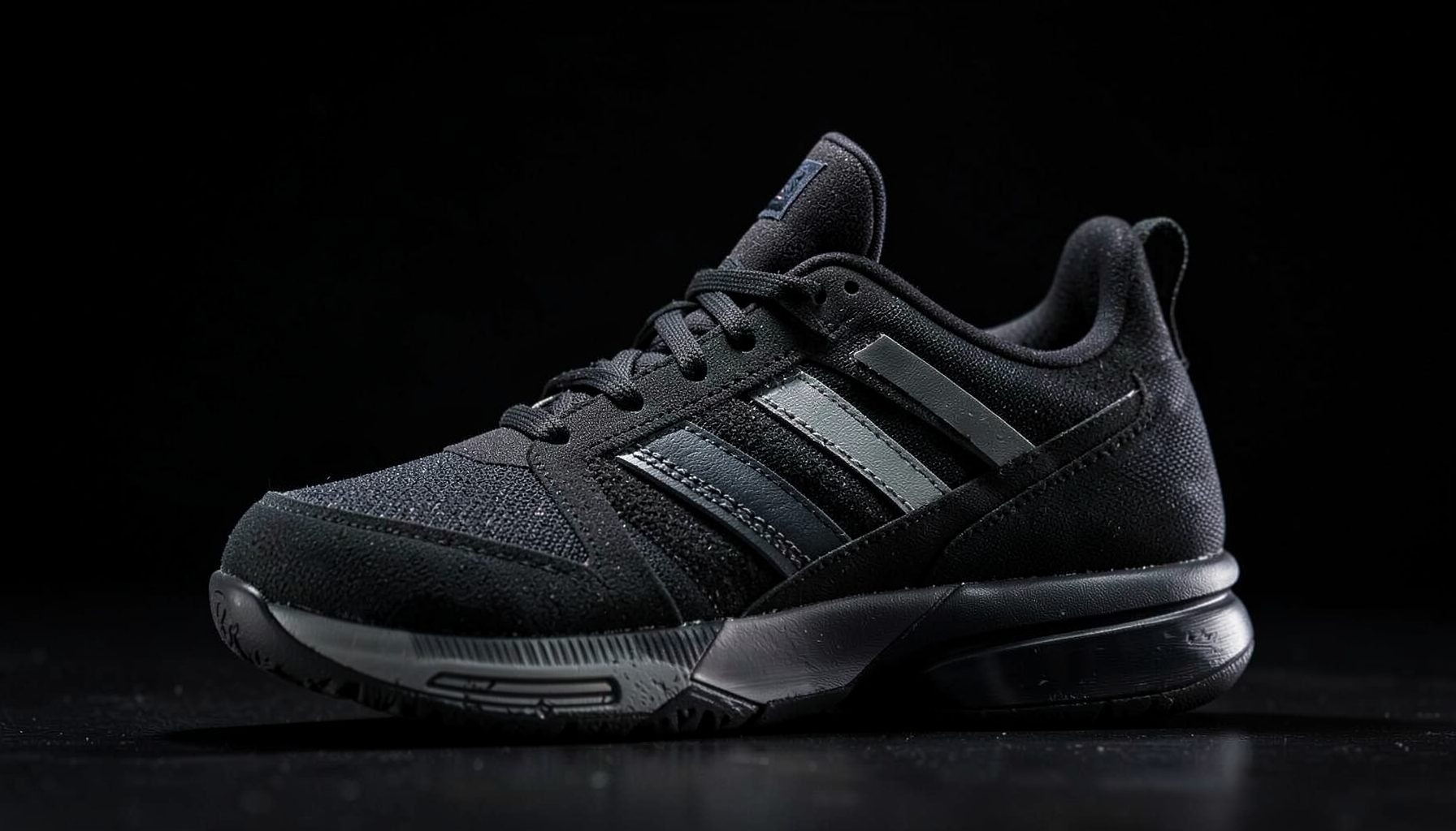 adidas Crazy Explosive basketball shoe in dark tones, dramatic side lighting